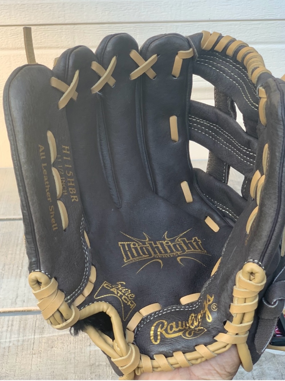 Rawlings Highlight Series H115HBR 11.5” Youth Baseball Glove LHT Leather